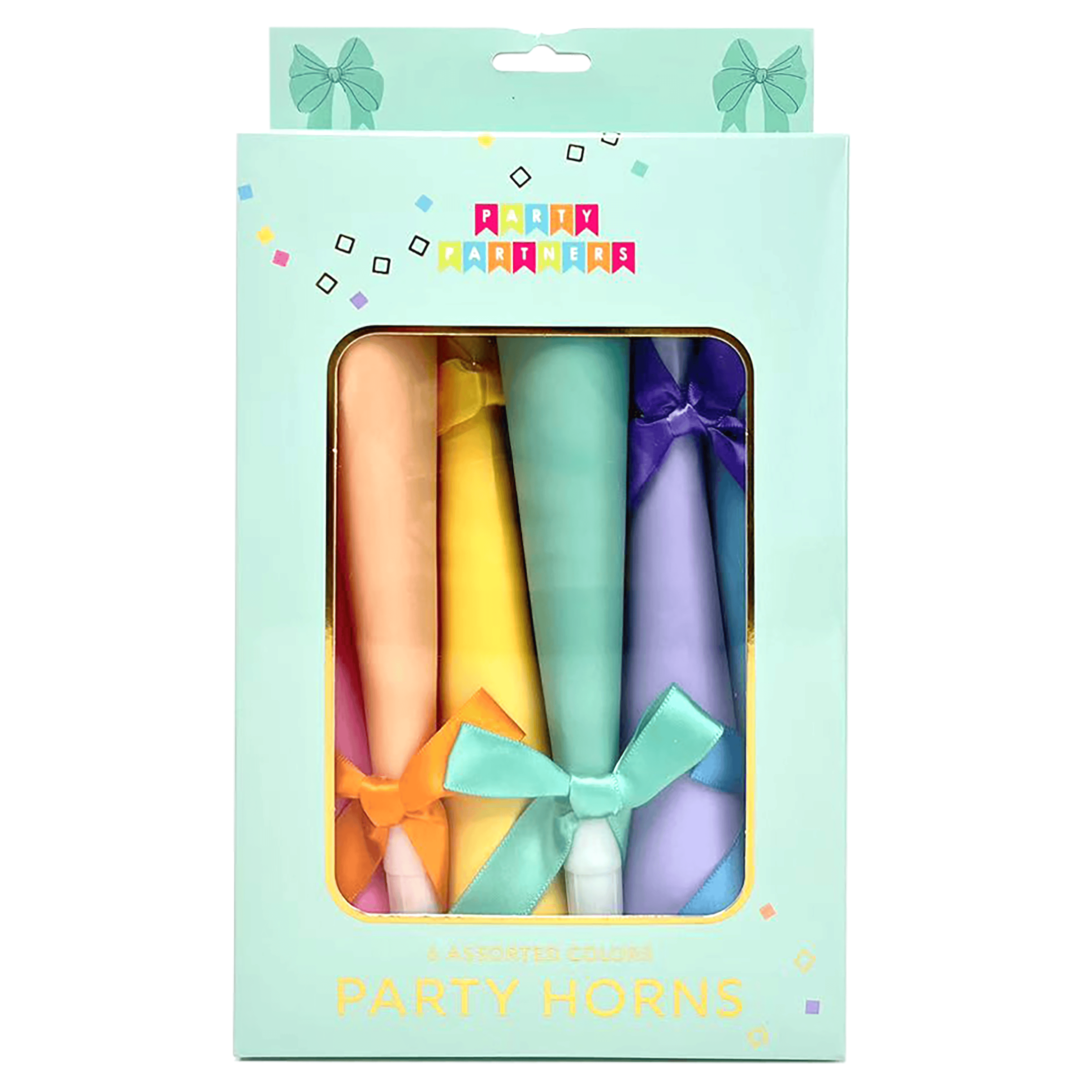 Pastel scalloped striped Tooters bows by Pictura, featuring soft pastel colors and a playful scalloped design.